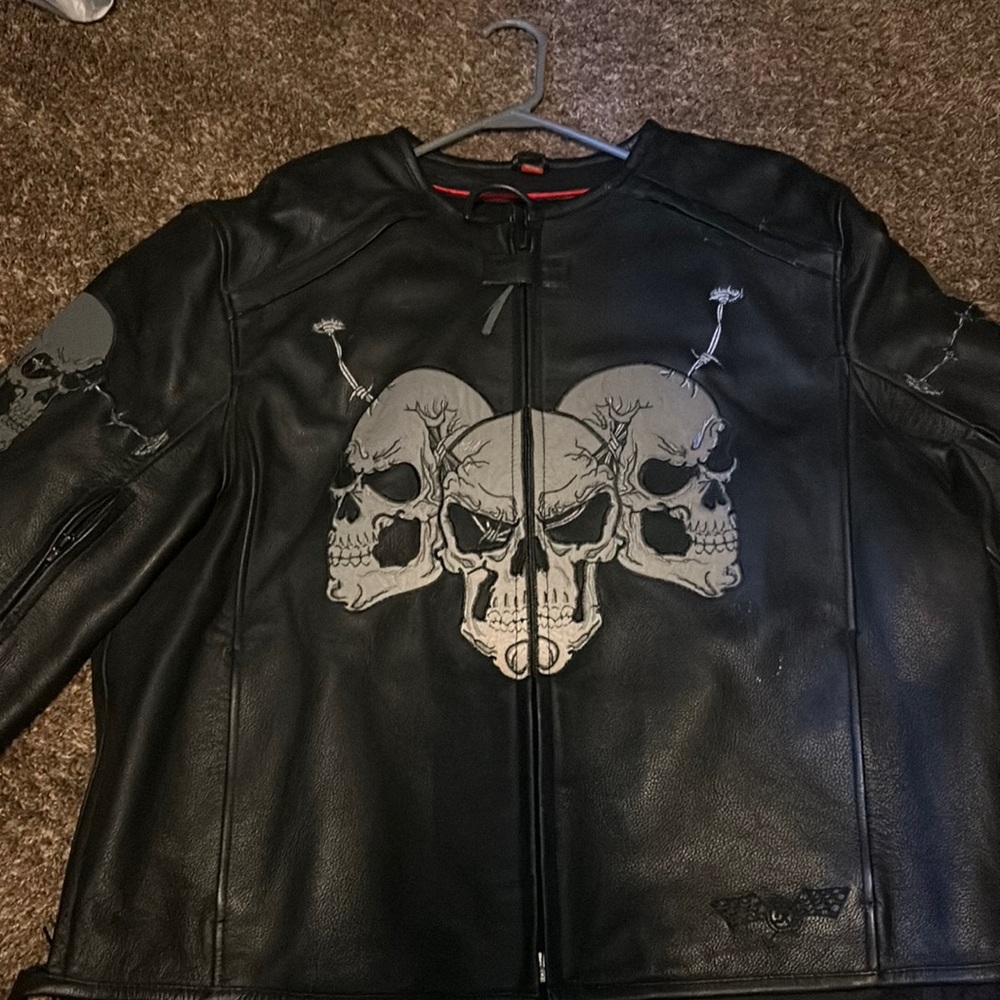 Leather motorcycle jacket